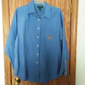 Ralph Lauren Blue Button Down Dress Shirt 16